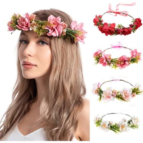Fashion Women Wedding Flower Hair Garland Crown Headband Floral Wreath Hairband