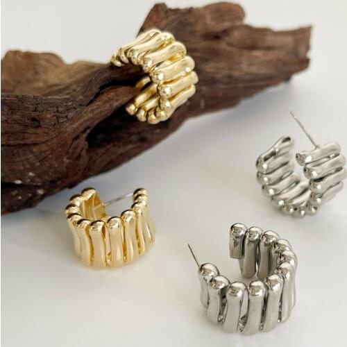 Monlansher Vintage Geometric Spiral Hoop Earrings Chunky Copper Metal Earrings Vintage Statement Earrings Jewelry for Women 2021