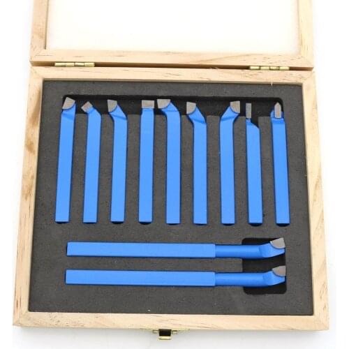 11Pcs 10mm Carbide Lathe Tool, Carbide Tip Tipped Cutter Tool Bit Cutter Set, Metal Lathe Tool , Welding Turning lathe cutter