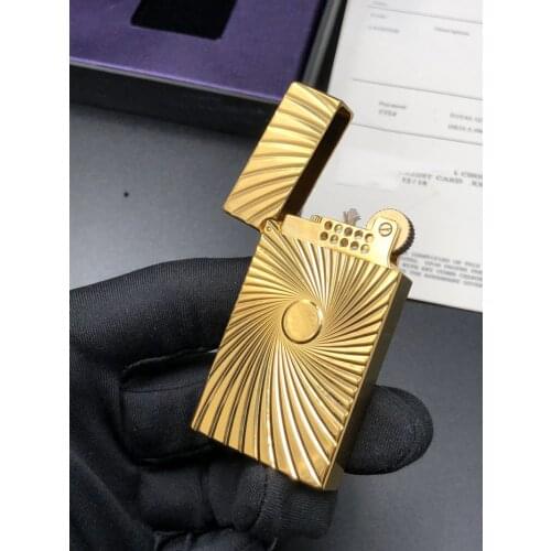 Handmade Pure Copper Seiko Inflatable Lighter Loud Flint Grinding Wheel Brass Kerosene Gas Collecting Machinery Smoking Gift 95G