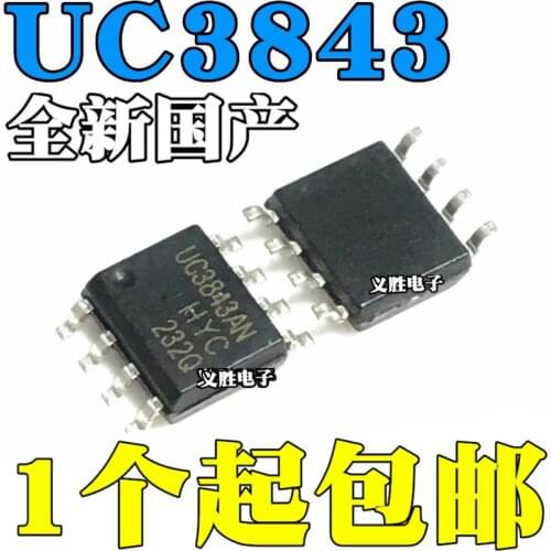 2PCS NEW UC3843AN UC3843 UC3843A 3843A SOP-8 The current mode PWM controller, power management chip,The charger power supply chi