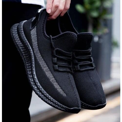 Large size new unisex and moisture-proof breathable mesh casual sports shoes flying woven thick-soled flying running shoes