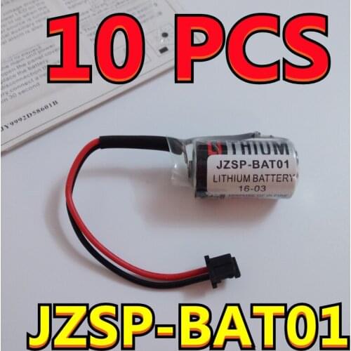 New Date!!) 10pcs Original New Battery For OMRON JZSP-BAT01 3.6V 1200mAh PLC Lithium Batteries With Black Plug ER3V