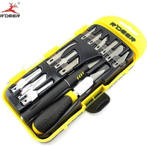 Wood Carving Knife Fruit Food Craft Engraving Knife Sculpture SK5 Steel Blades 14pcs Repair Multi Knife Hand Tools