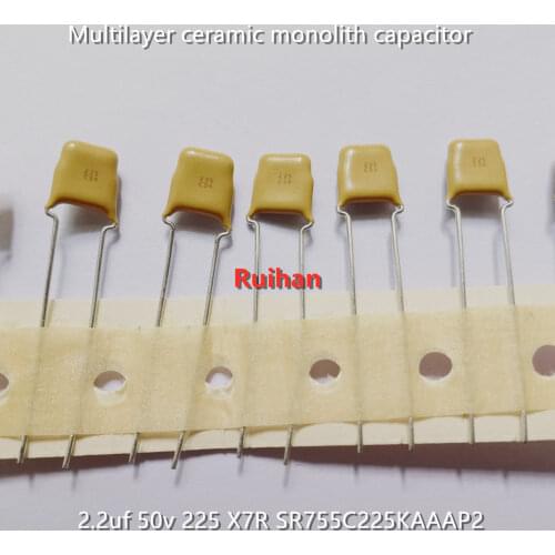 Original new 100% multilayer ceramic monolith capacitor 2.2uf 50v 225 X7R SR755C225KAAAP2 copper foot (Inductor)