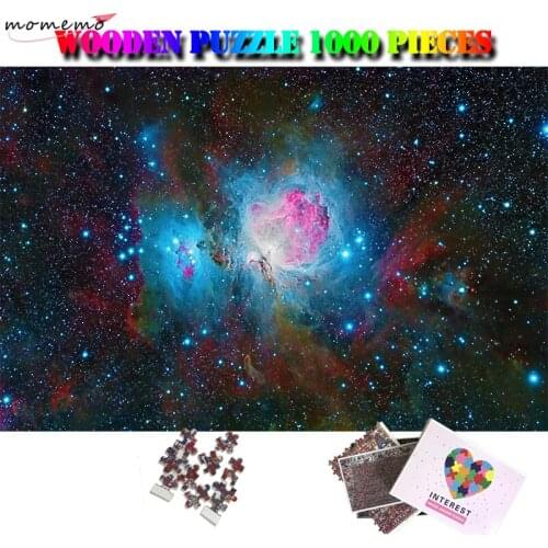 MOMEMO Beautiful Nebula Wooden Puzzle 1000 Pieces for Adults Universe Landscape Jigsaw Puzzle Interesting 1000 Piece Puzzle Toys