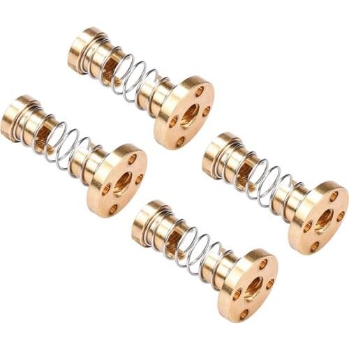 T8 Anti Backlash Spring Loaded Nut Pitch 2mm Lead 8mm Elimination Space Nut for 8mm Acme Threaded Rod Lead Screws DIY