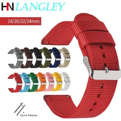 Nylon Canvas Strap Watch Band for Samsung Galaxy Watch 42mm 46mm Active 2 Gear S2 S3 Amazfit Bracelet Band 18/20/22/24 Mm Strap