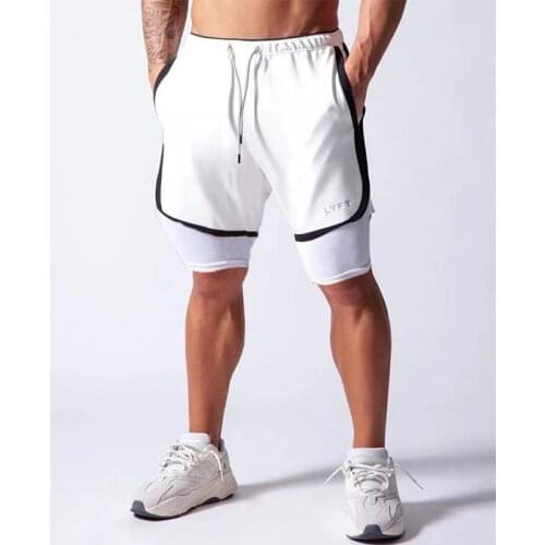 Jogging running shorts mens gym fitness training white sports shorts summer straight large size mens pants