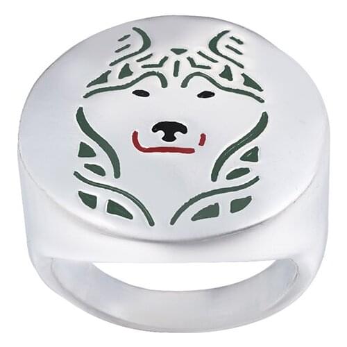 Siberian Husky Dog with color selection enamel ring lovers and owners-Pet Jewelry unisex