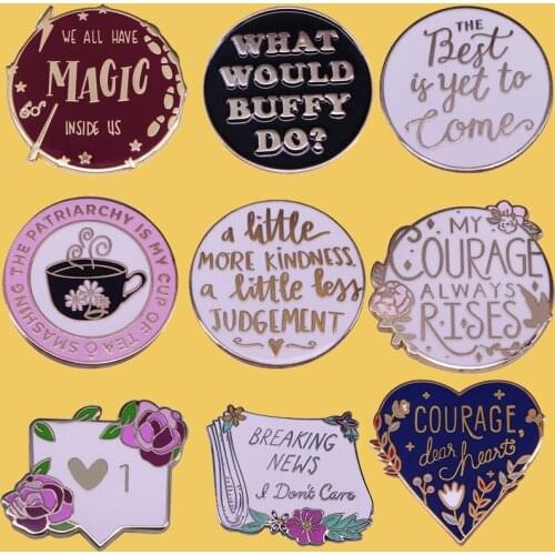 SP260 Feminism Pin Hard Metal Enamel Pins and Brooches Lapel Pin Backpack Bags Badge Clothes Art Decoration Movies jewelry