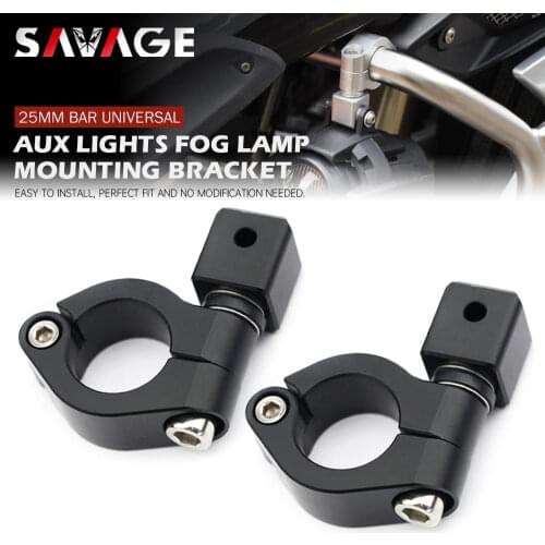 Headlight Aux Lights Bracket Fog Lamp Supporter for 25mm Bar Universal Motorcycle Front Head Light Accessories CNC Aluminum