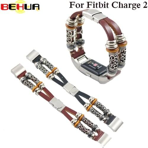 High Quality Leather Watch Strap For Fitbit Charge 2 Band Smart Bracelet Replacement Watchband Bracelet For Fitbit Charge2 Woven
