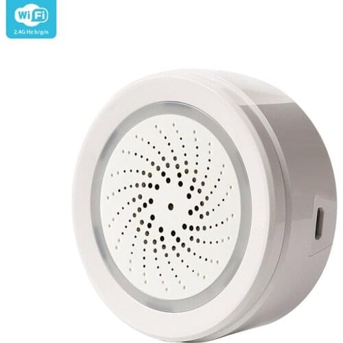 WiFi Siren Alarm Sensor Smart Wireless Siren Alarm Sensor USB Power Via iOS Android Smart Life APP Notification Plug And Play