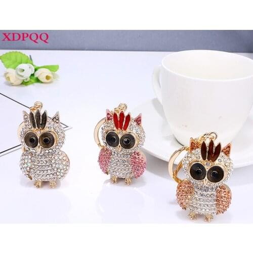 XDPQQ fashion female bag pendant keychain owl-shaped keychain alloy paint process