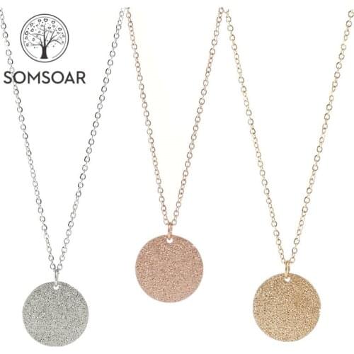 Somsoar Jewelry Spark Round shining Pendant Necklace Personalization Customization Chain Necklace for PRESELL