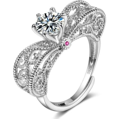 Mozanstone Bowknot Luxury Wedding Ring For Women Hot Trendy Female Zircon Anniversary Jewelry Party Fashion Wholesale Lots Bulk