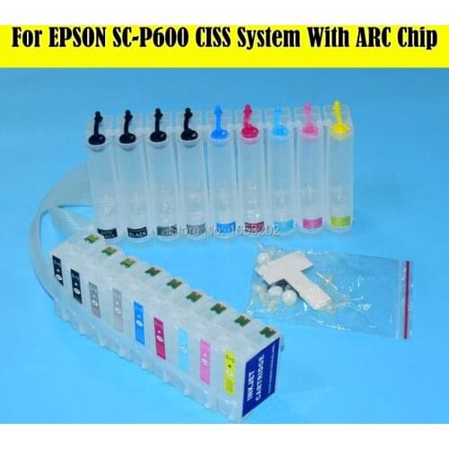 1 Set T7601 P600 Ciss Continuous Ink Supply System For EPSON SC-P600 Ciss With Show Ink Level Permanent ARC Chip
