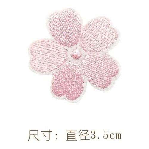 10pcs/lot small Embroidery Patch flower Pink cherry blossom Clothing Decoration sewing Accessories craft Diy Applique