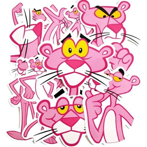 10PCS Cartoon Pink Panther Stickers Skateboard Fridge Motorcycle Luggage Guitar Waterproof DIY Cool Sticker Kid Toy Decals Gift