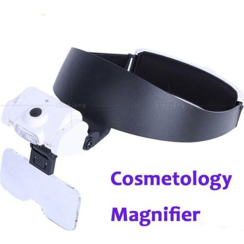 1X 1.5X 2X 2.5X 3.5X LED Illluminated Helmet Magnifier Head Wearing Glasses Reading Inspection Magnifying Glass AAA Batteries