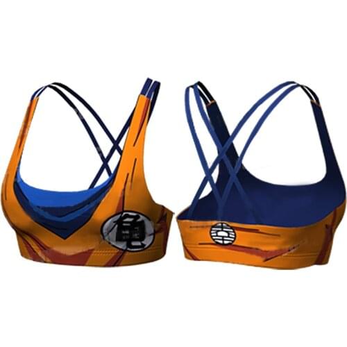 2021 Harajuku Cosplay Anime character Quick Dry Padded Sports Bra Women Fitness Top Sport Brassiere Push Up Seamless Running Bra