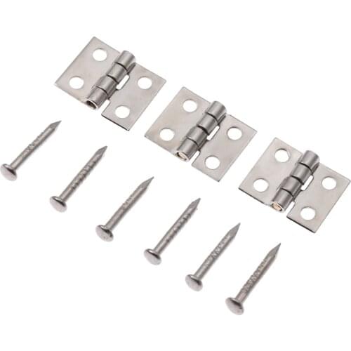 50Pcs Brass Cabinet Door Luggage Mini Hinge Furniture Fittings Small Decorative Cupboard Door Hinges for Jewelry Wood Box 8*10mm