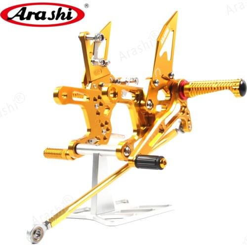 Arashi For KAWASAKI NINJA ZX10R / ZX-10R ABS 2016 - 2021 CNC Adjustable Footrest Rearset Pegs Footpegs 2016 2017 2018 2019 2020
