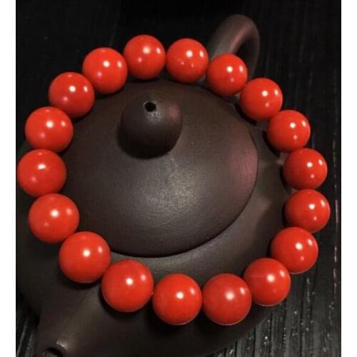 Free shipping 11mm Baoshan Nanhong Origin Yunnan Yanzhi Nanhong Agate Bracelet Persimmon Red Natural Full flesh Full color