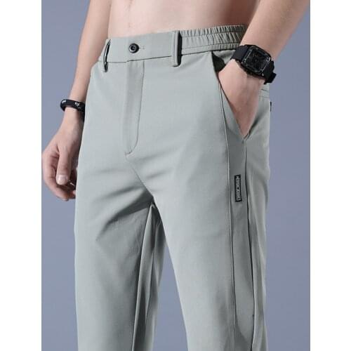 2021 Summer New Thin Casual Pants Men Classic Style Fashion Business Slim Fit Straight Cotton Solid Color Brand Trousers Male