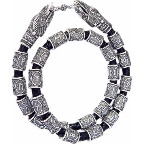 24pcs/set Norse Viking Runes Charms Beads Findings for Bracelets for Pendant Necklace for Beard or Hair Vikings Rune Kits#250951