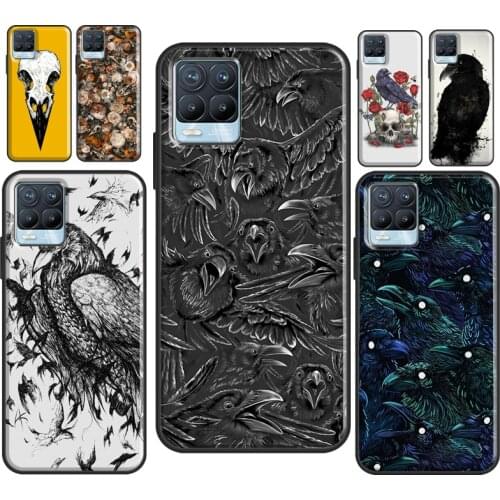 Raven Crow Skull pattern Case For OnePlus 9 Pro 7 8 T Nord Cover For OPPO Realme C3 C11 C15 C21 GT Neo 6 7 8 Pro