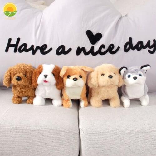 Children Teddy Dog Toys 18cm Plush Animal Kids Cute Simulation Pet Educational Interactive Electronic for Girls