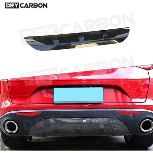 Carbon Fiber Rear Lip Diffuser Trim For Alfa Romeo Stelvio 2017-2019 Fins Shark Style Bumper Cover Car Styling Prodection FRP