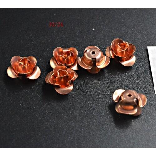 FLTMRH 1pcs 10mm Filigree Flower Wraps Metal Crafts Gift Decoration DIY Findings Connectors
