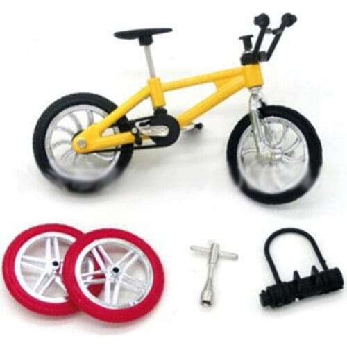 Fingerboard Bicycle Toys With Brake Rope Simulation Alloy Finger Bike Children Gift