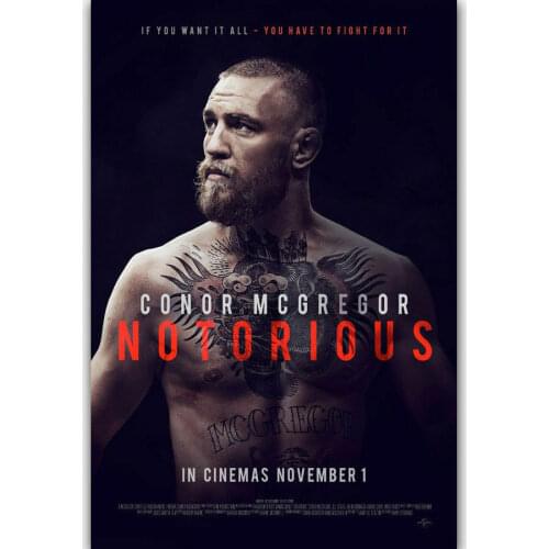 Irisih Conor McGregor Notorious Movie 2017 Film Boxing Silk Fabric Wall Poster Art Decor Sticker Bright