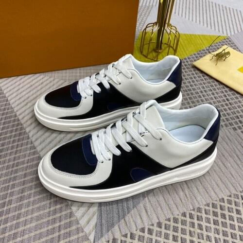 Leather Men Sneakers Mixed Colors Casual Shoes Lace-Up Zapatillas Hombre Round Toe Male Trainers Shoes Cozy Flat Runway Shoes