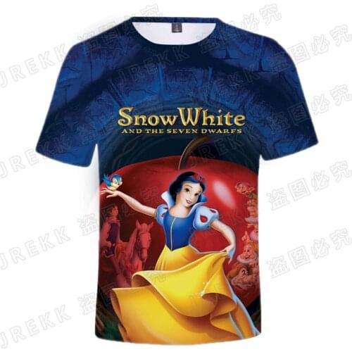 Cool 3D Print Streetwear T-shirt Disney Anime Snow White and the Seven Dwarfs Boy Girl Kids Fashion Men Women Children Tops Tee