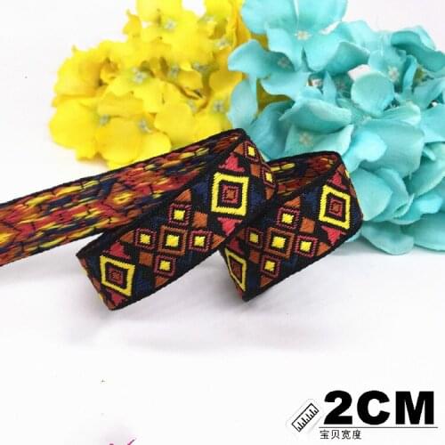 Hot sale (1 yard/lot) 2CM black red printing hanfu national wind lace decoration belt DIY clothing Sewing Accessories material