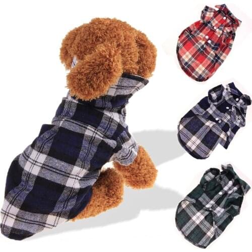Summer Pet Plaid Shirts Small Dogs Fashion Cotton Cat Dog T-shirt Vest Puppy Clothing Fashion Soft Comfortable Pet Accessories