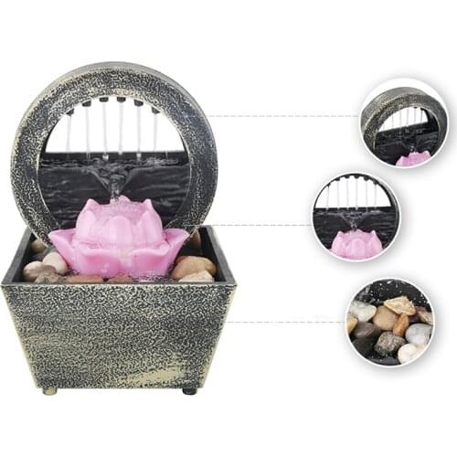 Minimalist Fountain Indoor Waterfall Desktop Lucky Feng Shui Meditation Waterfall Fountain