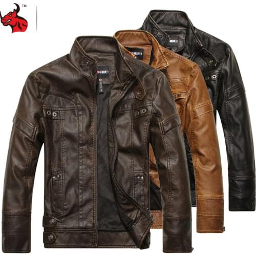 Motorcycle Jacket PU Leather Men Vintage Retro Moto Jacket Motorcycle Clothing Coats Slim Winter Windproof Jaqueta Motociclista