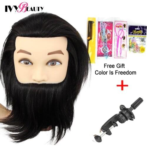 Male Mannequin Head With 100% Real Human Hair Barber Mannequin Head For Practice Beauty Hairdresser Manikin Training Doll Head S