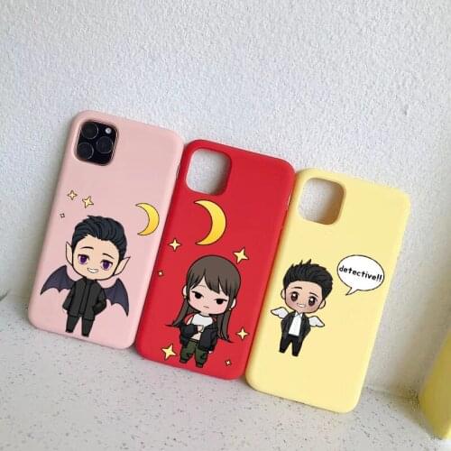 Cartoon American TV Degenerate angel Lucifer yellow TPU soft phone case For iphone XR XSMax 6 7 8 Plus SE 11pro 12pro MAX 12mini