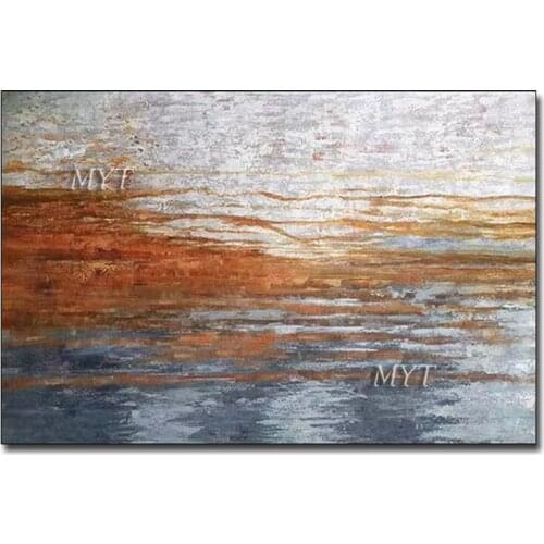 Wall Art 100% Handpainted The Sun Rises By The Sea Morden Oil Paintings on Canvas Wall Pictures For Live Room Home Decor No Fram