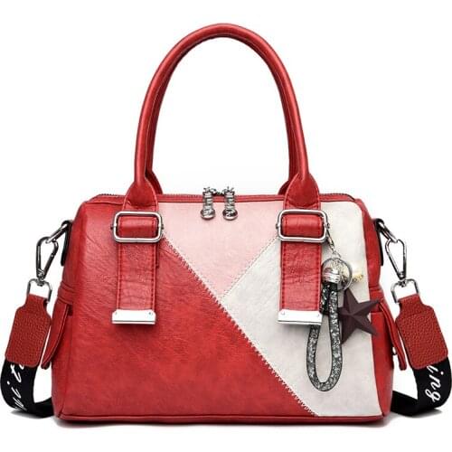 2021 New PU Leather Handbag Fashion Women Shoulder Messenger Cowhide Handbag Ladies Bag Mother Bag