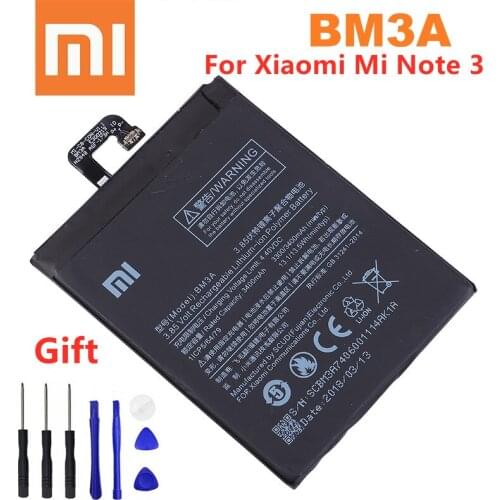 Original Phone Battery for Mi Note 3 Battery Xiaomi Note3 BM3A Replacement Batteries Xiomi bateria for MiNote 3 + Free Tools