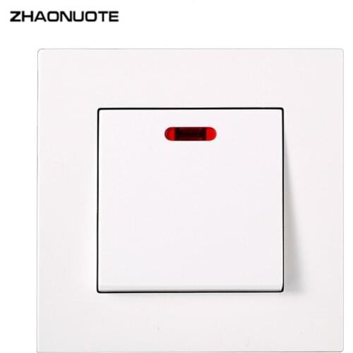 20A High-power Current Switch PC Panel with Indicator Light 86*86 mm for Air-conditioning Water Heater