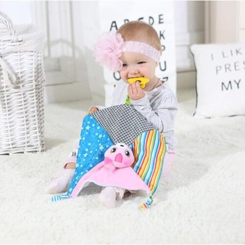Infant Nursing Face Appease Towel 29x29cm Baby Infant Velvet Appease Towel Soft Doll Teether Developmental Baby Towel